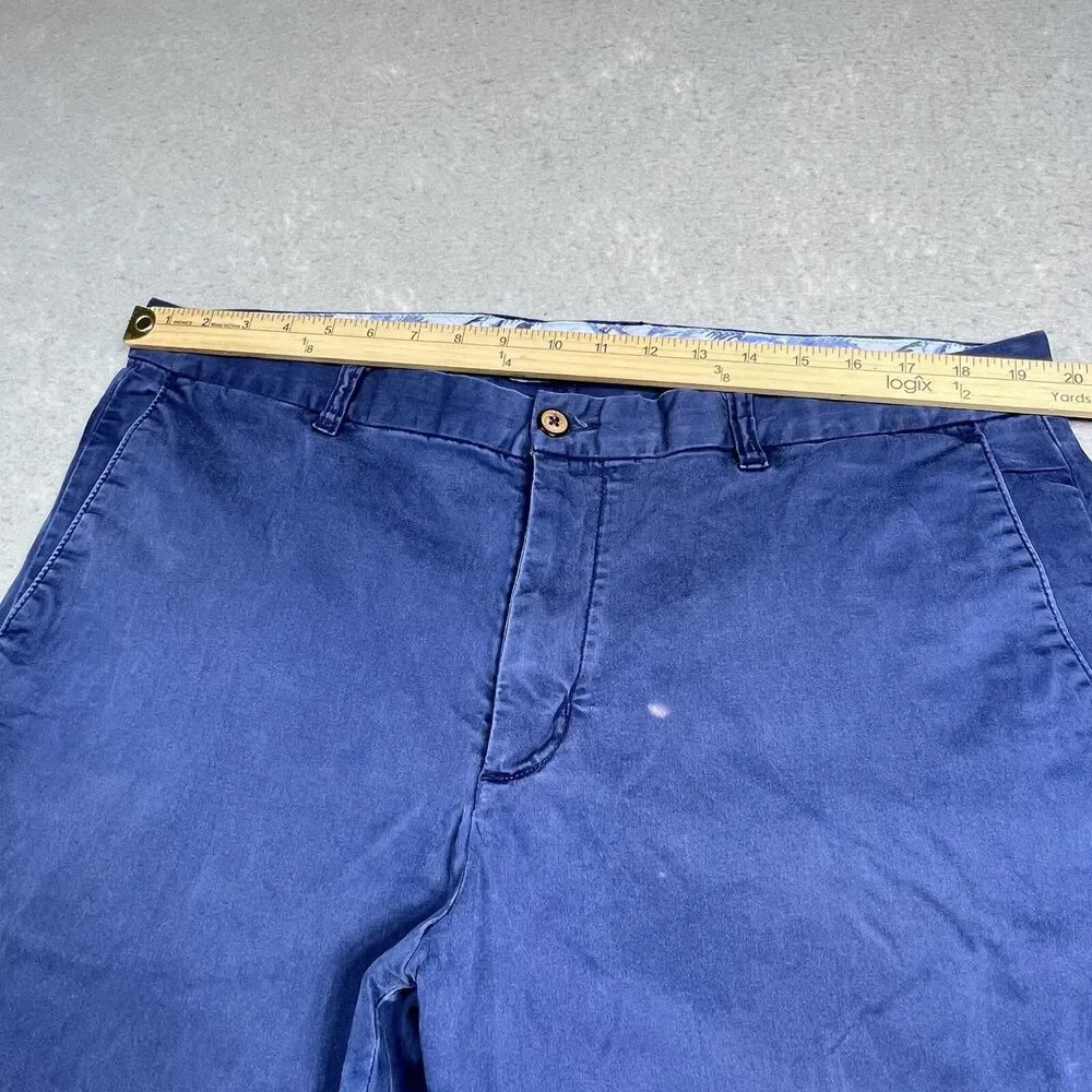 Tommy Bahama Pants Mens SZ 40 Blue Cotton Tencel Stretch Flat Front Chino Pants